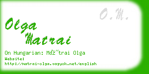 olga matrai business card